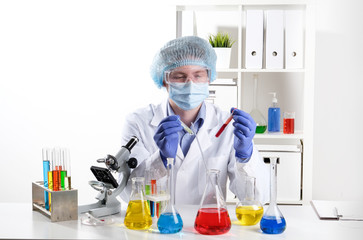 Scientist in the laboratory. The doctor does the tests in the laboratory.

