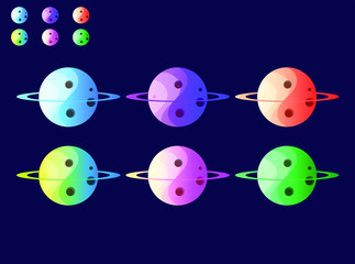 vector illustration of  colorful planets