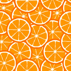 Orange slice fruit citrus seamless bright pattern - 342447442