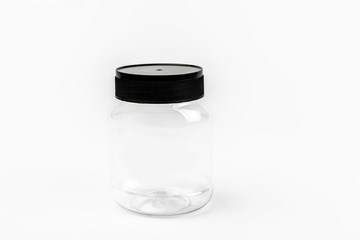 empty transparent plastic jar