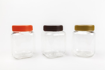 empty transparent plastic jar