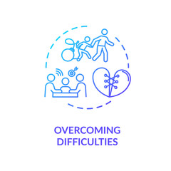 Overcoming difficulties concept icon