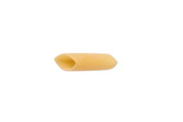 Penne Zitoni Isolated - Pasta di Gragnano - Bronze die - Italian food specialty. Gragnano Pasta, specialty of Italian cuisine, typical of the Amalfi and Sorrento coast and Pompei.
