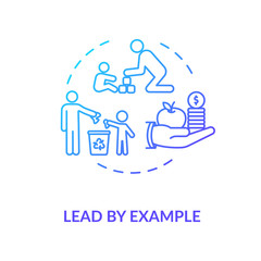 Lead by example concept icon