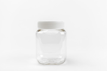 empty transparent plastic jar