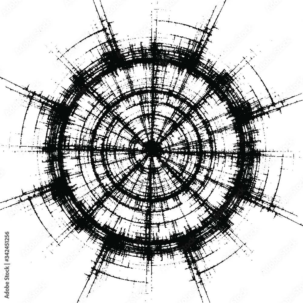 Poster circular texture. distressed uneven grunge background. abstract vector illustration. overlay to crea