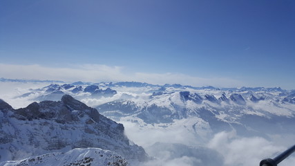 Obraz premium Schweizer Alpen, Säntis Aussicht, Alpstein, Schweiz 