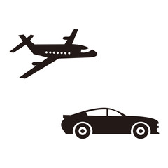 Fototapeta na wymiar airplane and car icon vector illustration sign