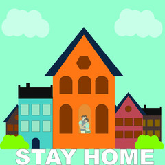 Stay home, Stay safe concept. Save lives vector design sign concept. Stop Covid-19