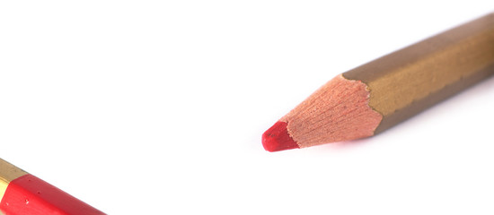 Colour pencils isolated on white background