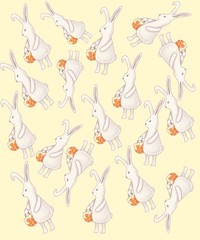 seamless pattern with rabbits