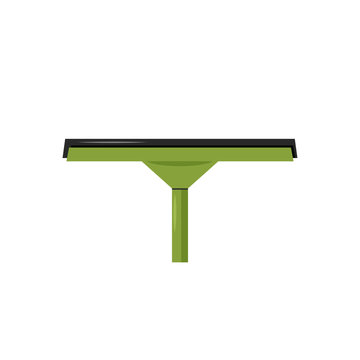 Vector illustration green rubber window glass squeegee, cleaner . Cleaning supplies.