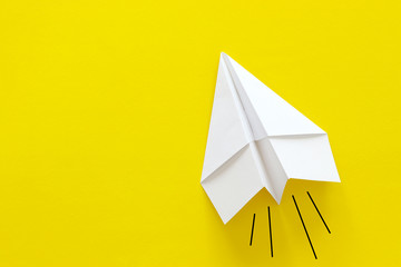 concept of paper plane. top view.