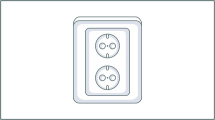 Vector Liner Power Socket icon. Jack Illustration. Electricity Drawing.