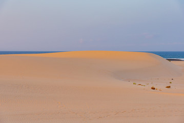Sunset over the sand dunes, Canary Island of Fuerteventura