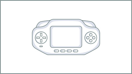 Obraz premium Vector Liner Handheld Game Console icon. Game System Illustration. Drawing.