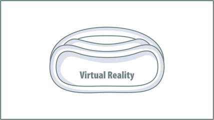 Vector Liner Virtual Reality Glasses icon. 3D Glasses Illustration. Drawing.