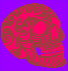 Naklejka premium tattoo tribal skull graphic design vector art