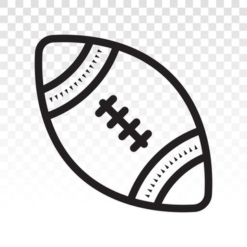 American football ball or Gridiron football line art icon on a transparent background
