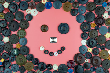 Many different buttons for clothes