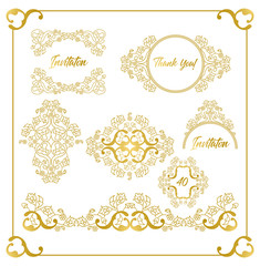 Vector decorative frame. Elegant element for design template, place for text. Floral border. Lace decor for birthday and greeting card, wedding invitation.