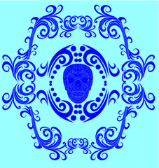 tattoo tribal skull graphic design vector art