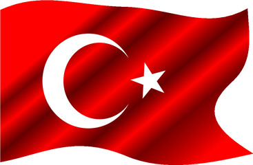 Turkish flag graphic design vector art