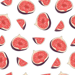Fig fruit pattern on white background