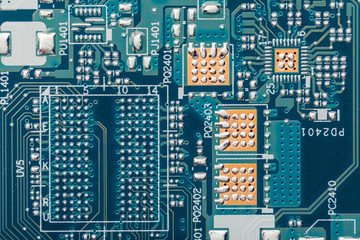 printed circuit board (pcb), macro view