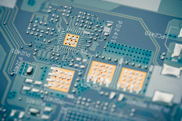 printed circuit board (pcb), macro view