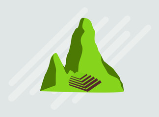 Machu Picchu Flat Vector Icon Illustration