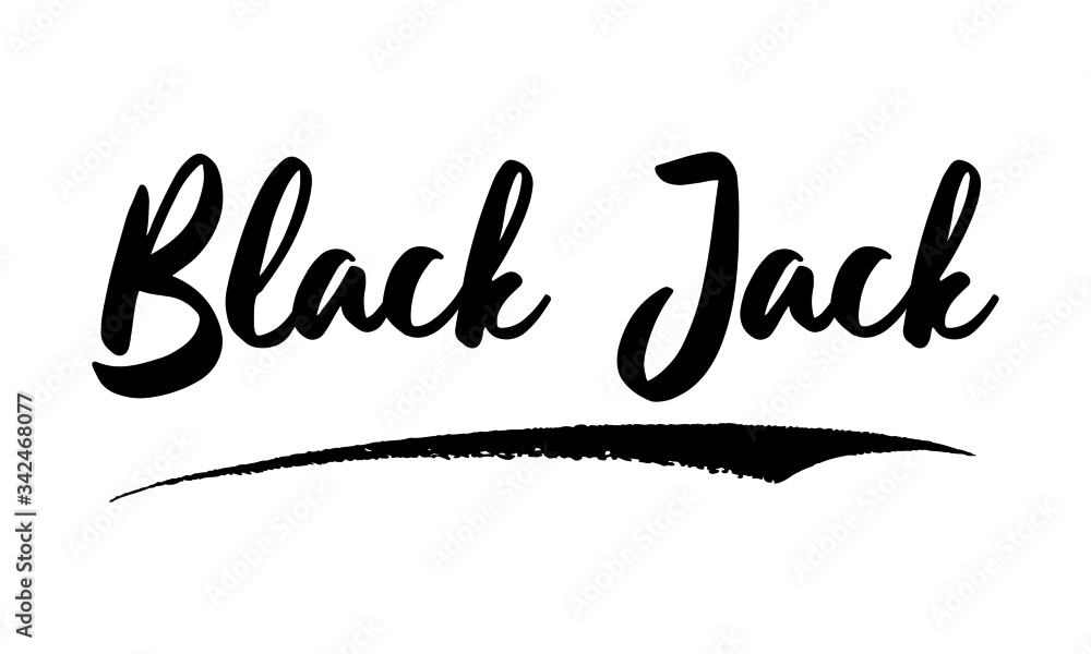 Poster black jack phrase saying quote text or lettering. vector script and cursive handwritten typography f