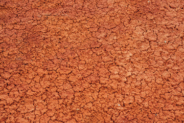 Nature background of cracked dry lands. Natural texture of soil with cracks. Broken clay surface of barren dryland wasteland close-up. Full frame to terrain with arid climate. Lifeless desert on earth