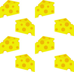 Cheese pattern. Yellow color, repeating part. Cheese for cafes, menu design.