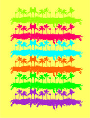 palm beach print embroidery graphic design vector art