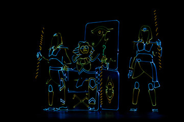 Neon costume, neon lights, light show
