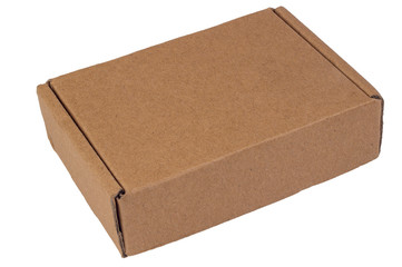 A box of craft brown cardboard. Isolate on a white background. Delivery, packaging concept