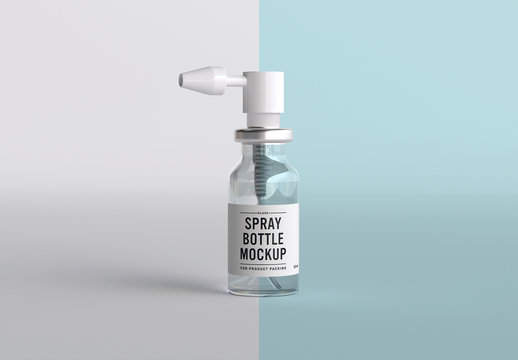 Glass Medicine Spray Bottle Mockup