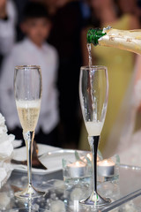 wedding cake and glass in stockholm