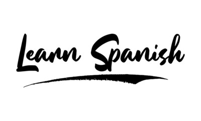 Learn Spanish Calligraphy Black Color Text On White Background