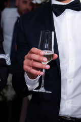 wedding cake and glass in stockholm