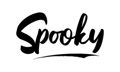 Spooky Calligraphy Black Color Text On White Background