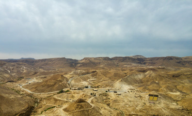 High angle of Masada, Judean Desert, Israel