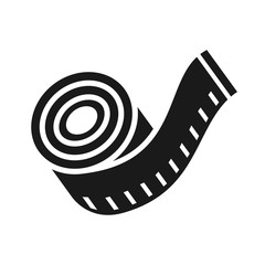 measure tape icon in trendy flat style
