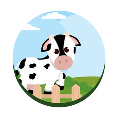 Obraz premium Cute cow cartoon