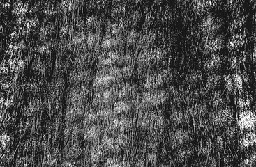 Distress grunge vector texture of natural fur. Black and white background.