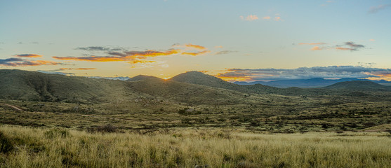 Sunrise panorama of the wilderness landscape of Arizona in the Aqua Fria National Monument.