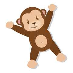 Isolated cute monkey cartoon