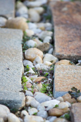 Small pebbles in a walkway