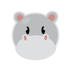 Isolated cute hippopotamus cartoon